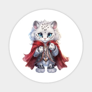 Cartoon Snow Leopard in Dracula Costume Magnet